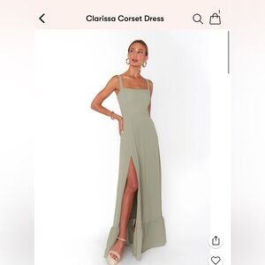 Show Me Your MuMu Clarissa Corset Dress in Sage Green